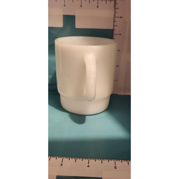 Vintage Fire-King Milk Glass Stackable Mug – Anchor Hocking Mid-Century Diner - Picture 2 of 8